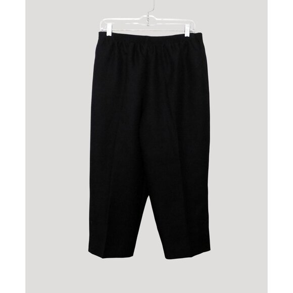 Alfred Dunner Capri Pants Womens Size 14 Black Cropped Pants Elastic Waist - Picture 3 of 7